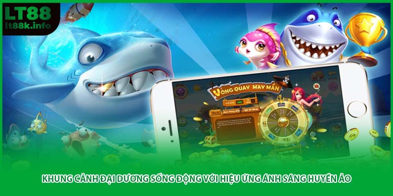 Khung cảnh đại dương sống động với hiệu ứng ánh sáng huyền ảo