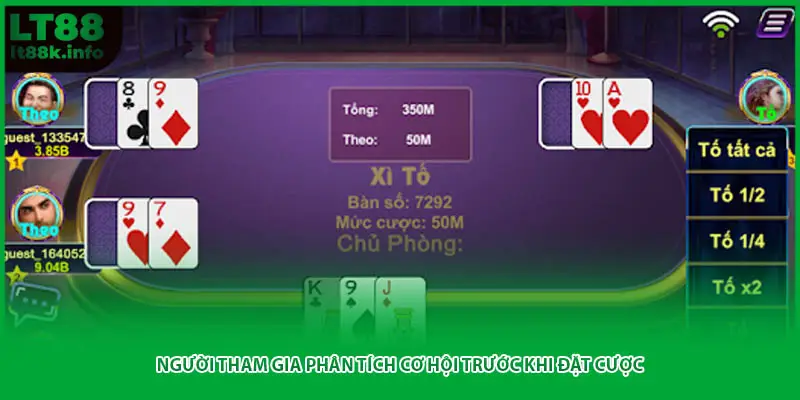 Người tham gia phân tích cơ hội trước khi đặt cược
