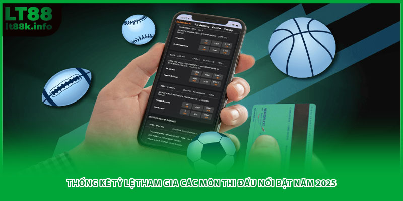 Thống kê tỷ lệ tham gia các môn thi đấu nổi bật năm 2025